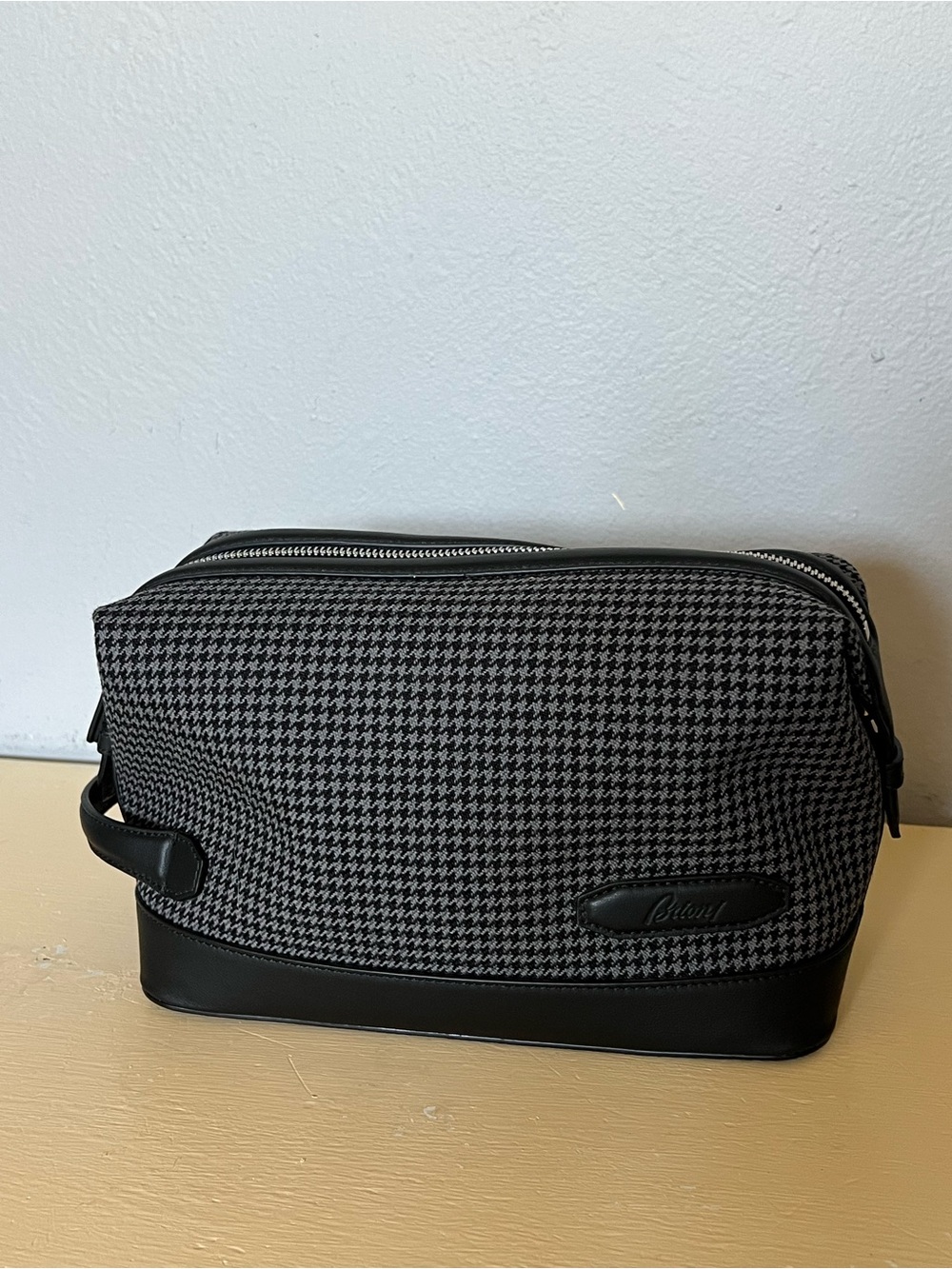 Brioni Toiletry Bag Tweed and Leather EUC VIP Exclusive